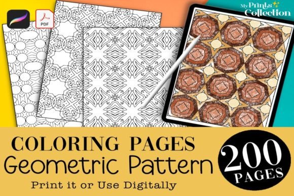 200 Geometric Pattern Coloring Pages
