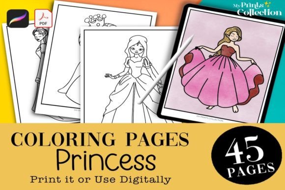 45 Princess Coloring PDF Procreate: A Complete Digital Art Kit