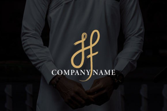 Abstract Initial Letter J and F Logo Design