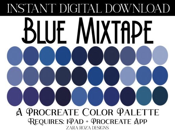 Blue Mixtape Procreate Color Palette
