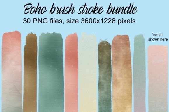 Boho Brush Strokes Bundle: 30 Versatile Design Assets
