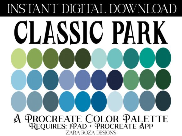 Classic Park Procreate Color Palette: A Retro Vintage Journey for Digital Artists