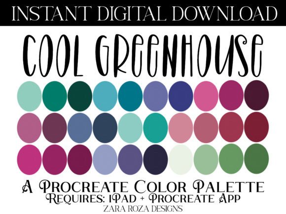 Cool Greenhouse Procreate Color Palette