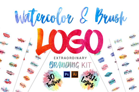 Elevating Brand Identity with the Watercolor and Brush Logos Branding Kit