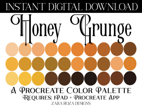 Honey Grunge Procreate Color Palette: Mastering the Art of Warm, Vintage Digital Expression
