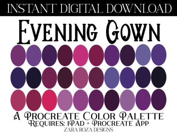 Mastering the Evening Gown Procreate Color Palette: A Journey Through Violet, Vintage, and Magic