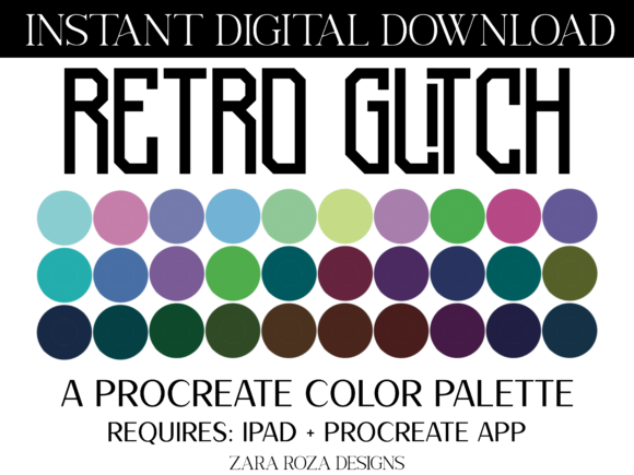 Retro Glitch Procreate Color Palette: A Vibrant Digital Art Resource