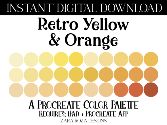 Retro Yellow Orange Procreate Palette