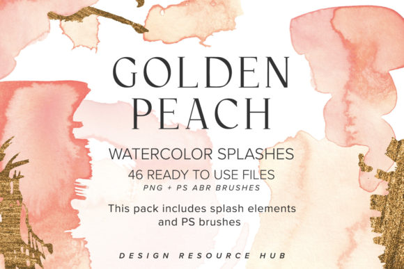 Revitalizing Digital Branding with the Golden Peach Watercolor Splash Pack