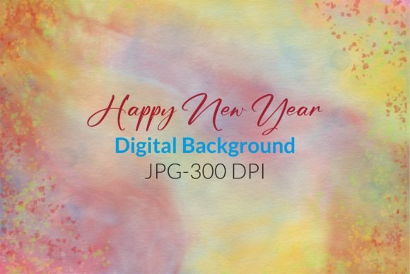 Watercolor Happy New Year Digital Paper: Elevate Your Holiday Designs